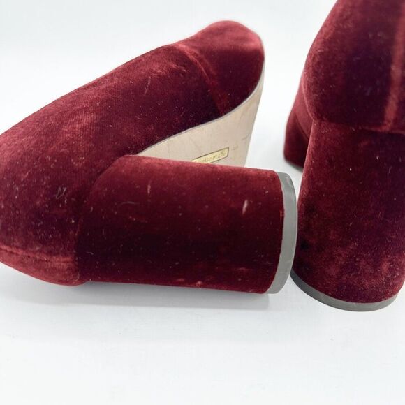 Louise Et Cie‎ Trending Burgundy Velvet Block Heel Pumps Size 8.5 - Picture 14 of 15
